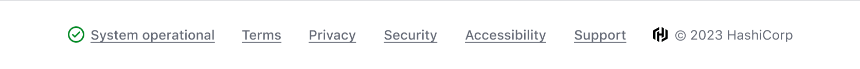 Example of the App Footer at a large screen size